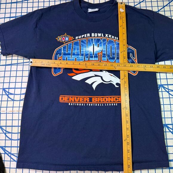 Vintage Lee Denver Broncos Super Bowl XXXII Champions T-Shirt Large USA 1998 NFL - Picture 8 of 11
